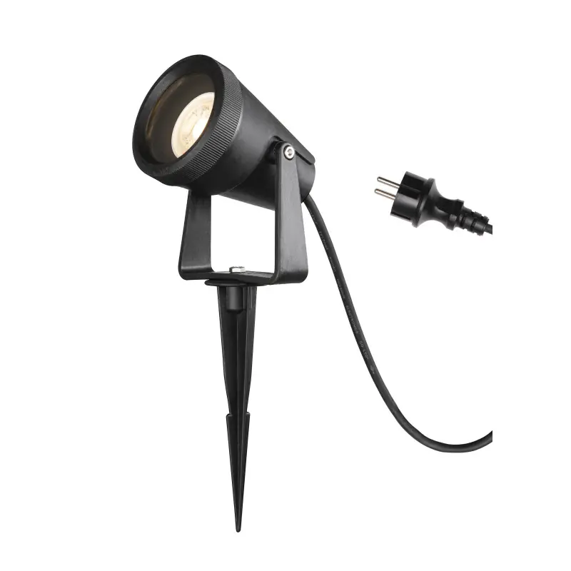 SAMRINA, spot sur piquet extérieur, noir, GU10/LED GU10 51mm, 7W max, IP65, plastique recyclé