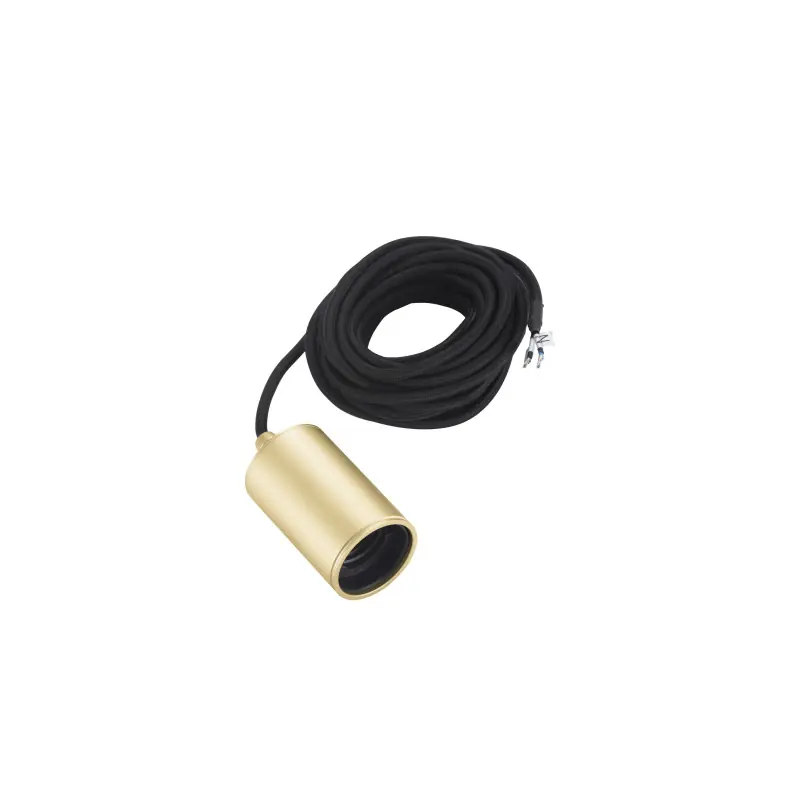 FITU, suspension intérieure, hauteur 9,1 cm, laiton, E27, 60W max, câble nu sans patère de 5m