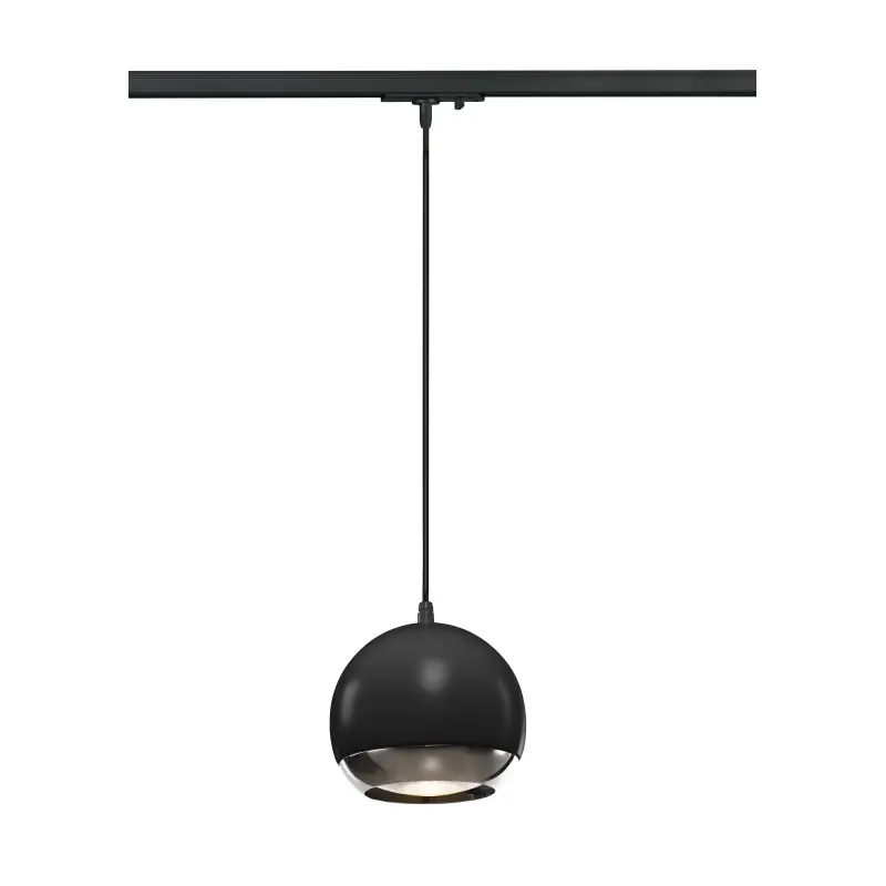 LIGHT EYE® 150, suspension pour rail 1 allumage intérieur, noir/chrome, GU10/QPAR111, 75W max