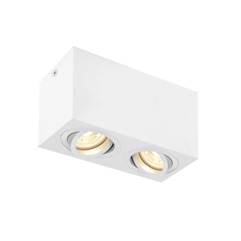TRILEDO, plafonnier intérieur, double, rectangulaire, blanc, GU10/LED GU10 51mm, 2x 10W max
