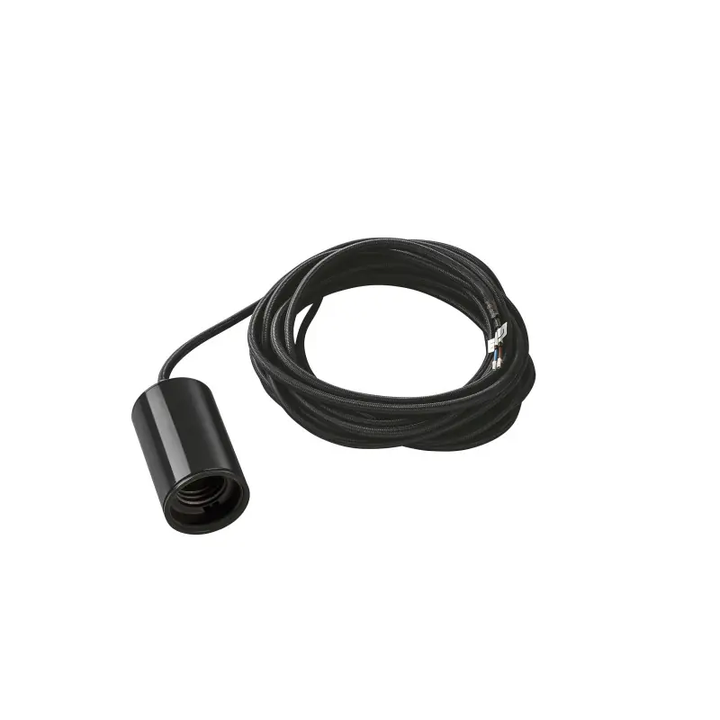 FITU, suspension intérieure, hauteur 9,1 cm, noir, E27, 60W max, câble nu sans patère de 5m