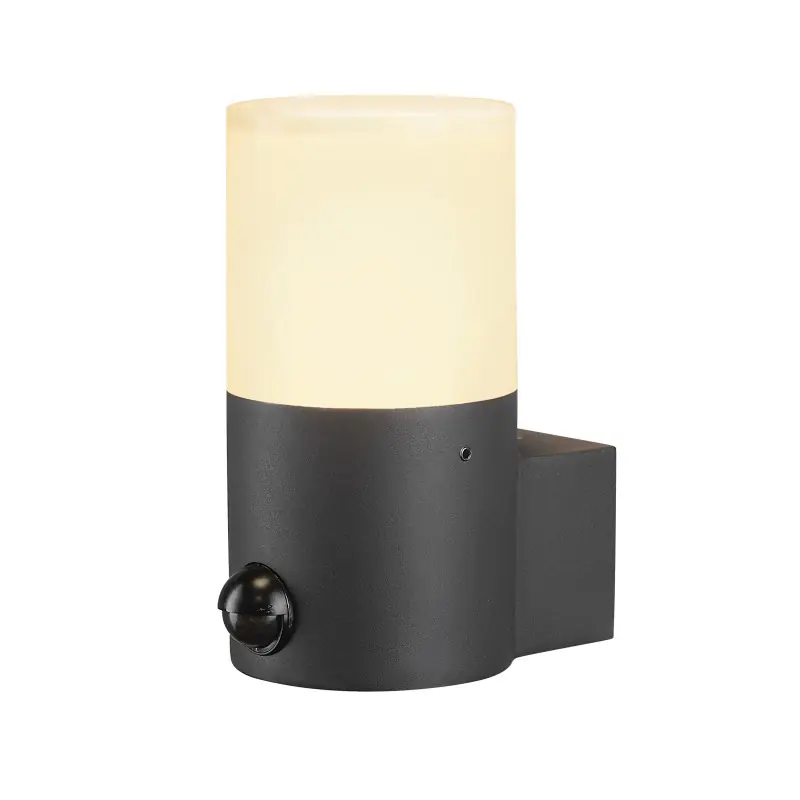 GRAFIT, applique extérieure, rond, anthracite, E27, 11W max, IP44, détecteur de mouvements