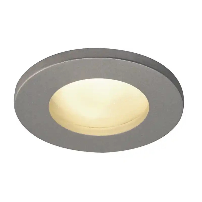 DOLIX OUT, encastré de plafond intérieur/extérieur, rond, gris, GU10/QPAR51, 50W max, IP65