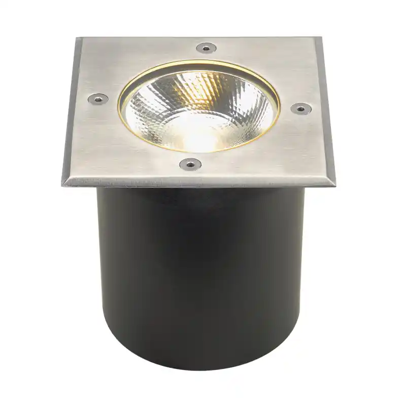 ROCCI, encastré de sol extérieur, carré, inox, LED, 8,6W, 3000K, IP67, collerette inox 316