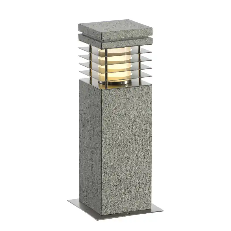 ARROCK GRANITE 40, borne extérieure, poivre et sel, E27, 15W max, IP44, granite, inox 304