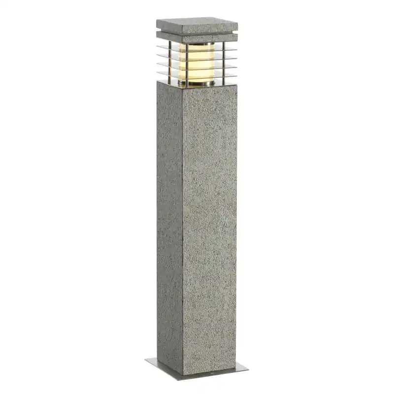 ARROCK GRANITE 70, borne extérieure, poivre et sel, E27, 15W max, IP44, granite, inox 304