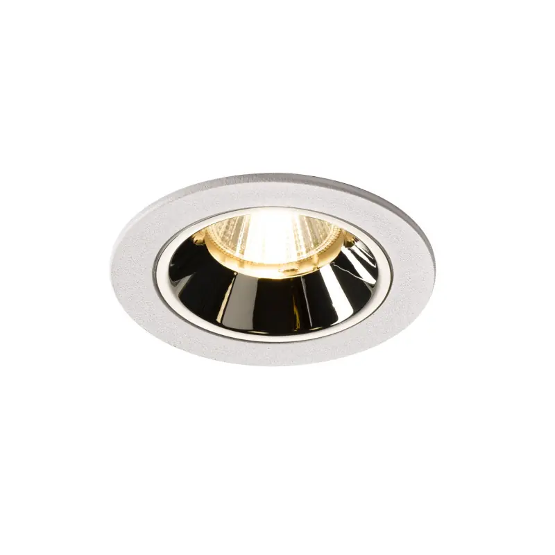 NUMINOS® S, encastré de plafond intérieur, 55 deg , blanc/chrome, LED, 8,6W, 3000K, IP20/IP44
