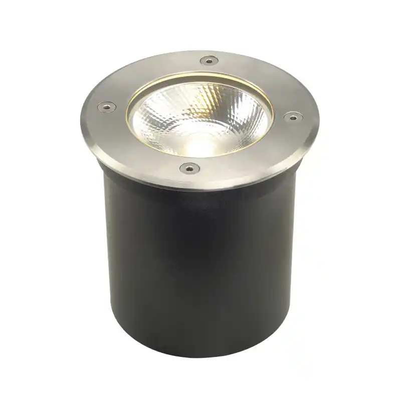 ROCCI, encastré de sol extérieur, rond, inox, LED, 8,6W, 3000K, IP67, collerette inox 316