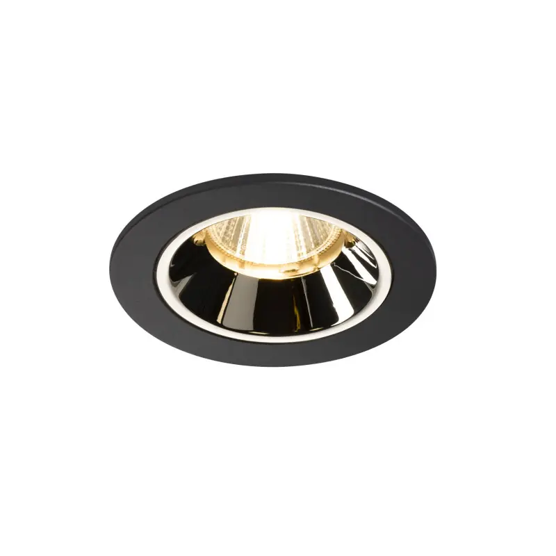 NUMINOS® S, encastré de plafond intérieur, 55 deg , noir/chrome, LED, 8,6W, 3000K, IP20/IP44