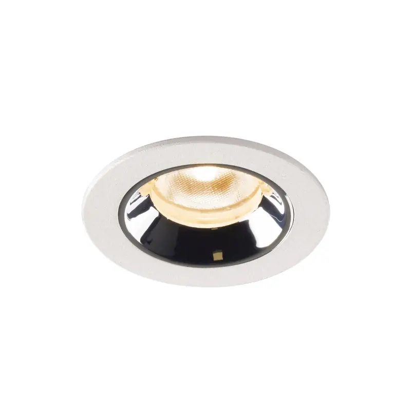NUMINOS® XS, encastré de plafond intérieur, 55 deg , blanc/chrome, LED, 7W, 2700K, IP20/IP44