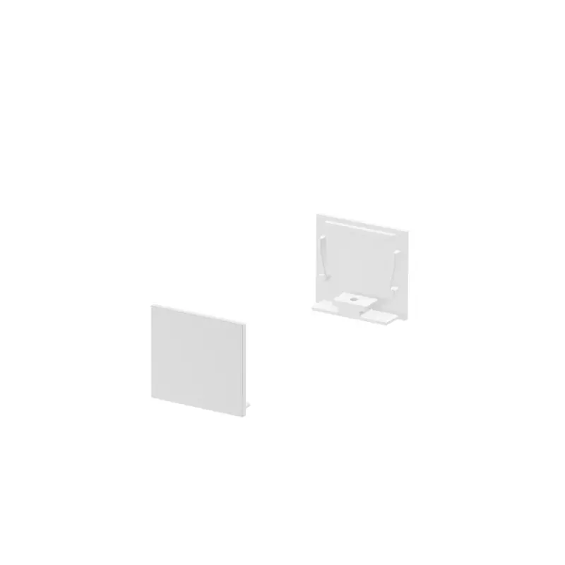GRAZIA 20, embouts pour profil en saillie standard, avec diffuseur plat, blanc, 2 pièces