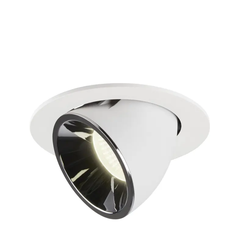 NUMINOS® GIMBLE L, encastré de plafond intérieur, 55 deg , blanc/chrome, LED, 25,4W, 4000K