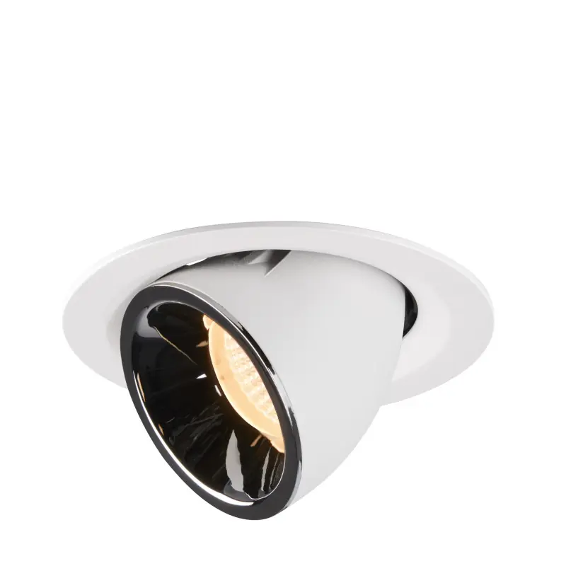 NUMINOS® GIMBLE M, encastré de plafond intérieur, 40 deg , blanc/chrome, LED, 17,5W, 2700K