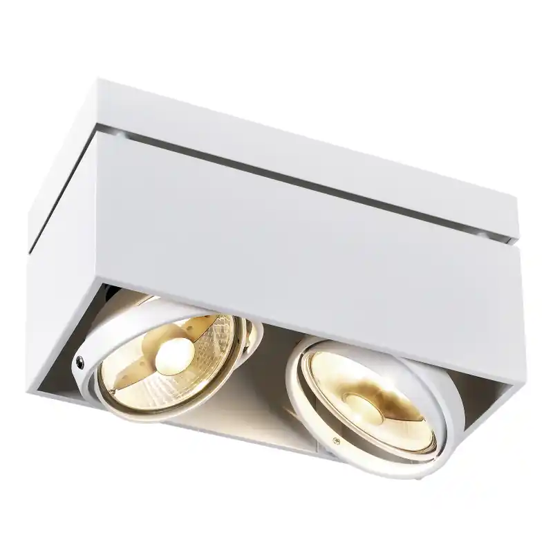 KARDAMOD, plafonnier intérieur, double, rectangulaire, blanc, GU10/QPAR111, 2x 75W max