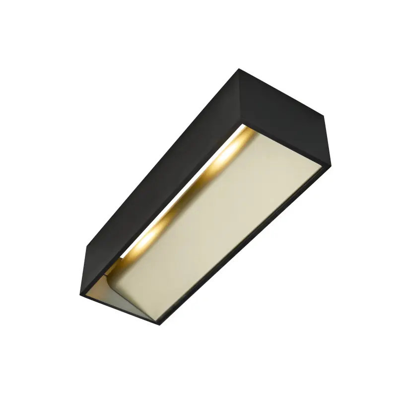 LOGS IN L, applique intérieure, rectangulaire, noir/laiton, LED, 17W, 3000K, variable