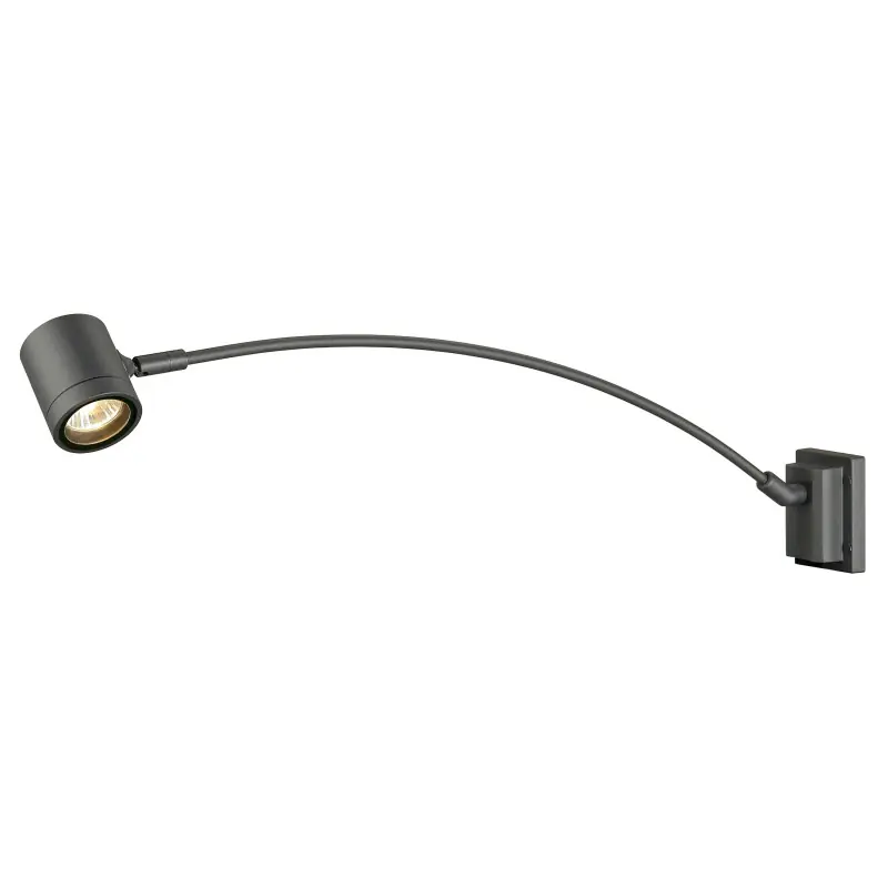 MYRA DISPLAY, spot sur tige extérieur, courbe, anthracite, GU10/QPAR51, 50W max, IP55