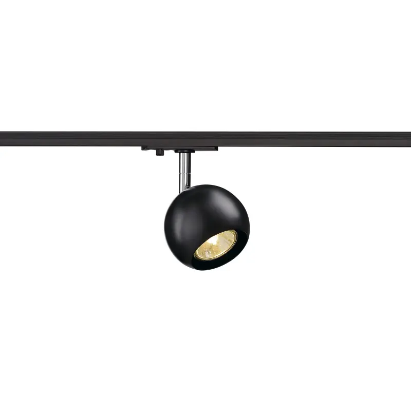 LIGHT EYE® 90, spot pour rail 1 allumage intérieur, noir/chrome, GU10/QPAR51, 50W max