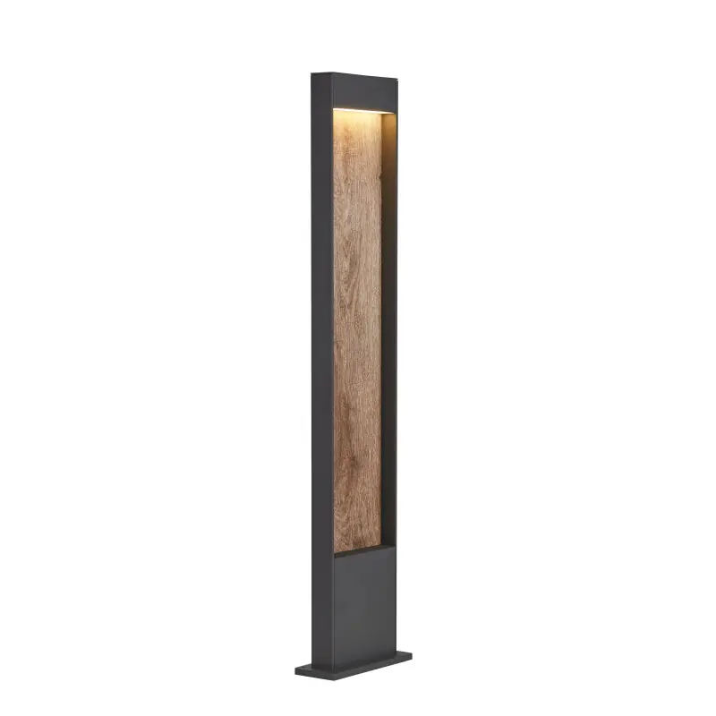 FLATT 100, borne extérieure, anthracite/imitation bois, LED, 9,7W, 3000K/4000K, IP65