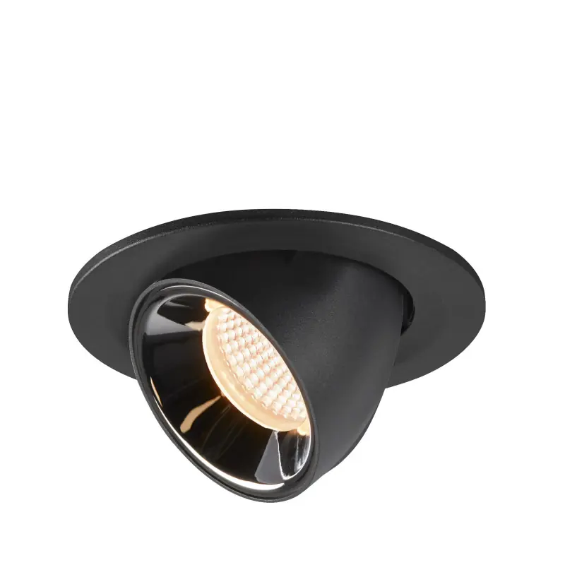 NUMINOS® GIMBLE S, encastré de plafond intérieur, 55 deg , noir/chrome, LED, 8,6W, 2700K