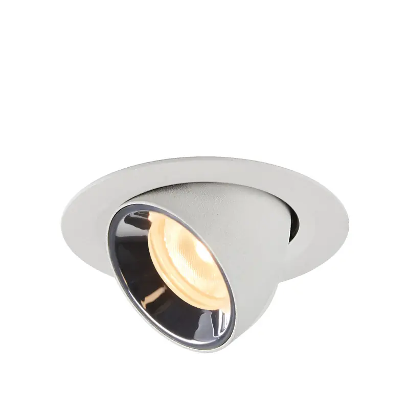 NUMINOS® GIMBLE XS, encastré de plafond intérieur, 20 deg , blanc/chrome, LED, 7W, 3000K