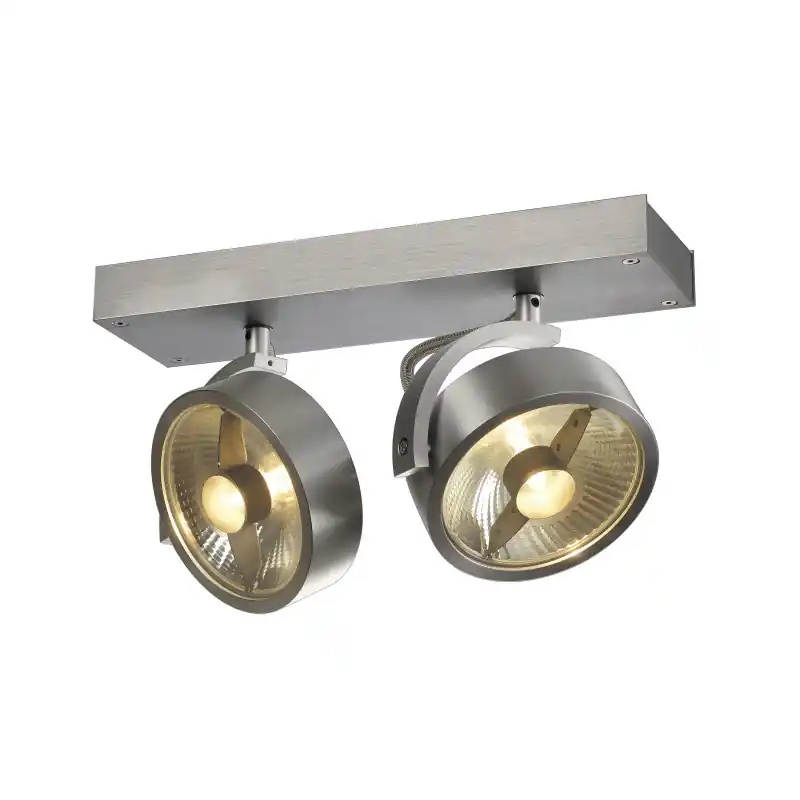 KALU, applique et plafonnier intérieur, double, alu brossé, GU10/QPAR111, 2x 75W max