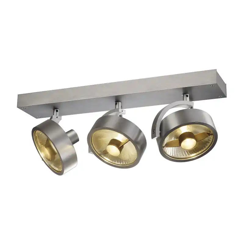 KALU, applique et plafonnier intérieur, triple, alu brossé, GU10/QPAR111, 3x 75W max