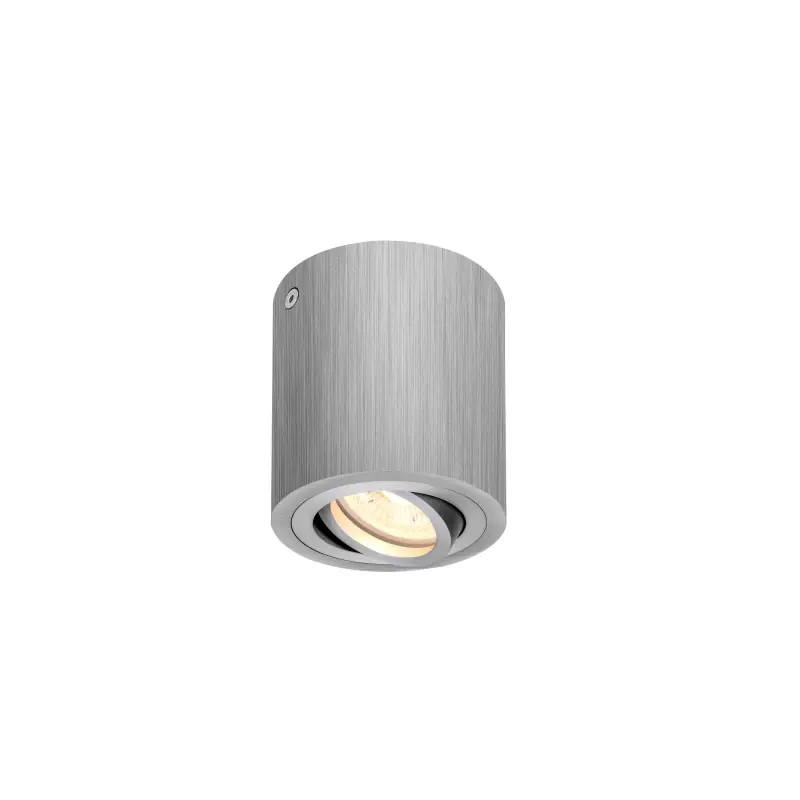 TRILEDO, plafonnier intérieur, simple, rond, alu brossé, GU10/LED GU10 51mm, 10W max