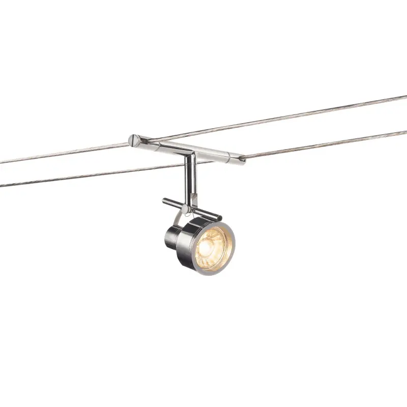 SALUNA, spot pour câble tendu T.B.T. TENSEO intérieur, chrome, GX5.3/QR-C51, 35W max