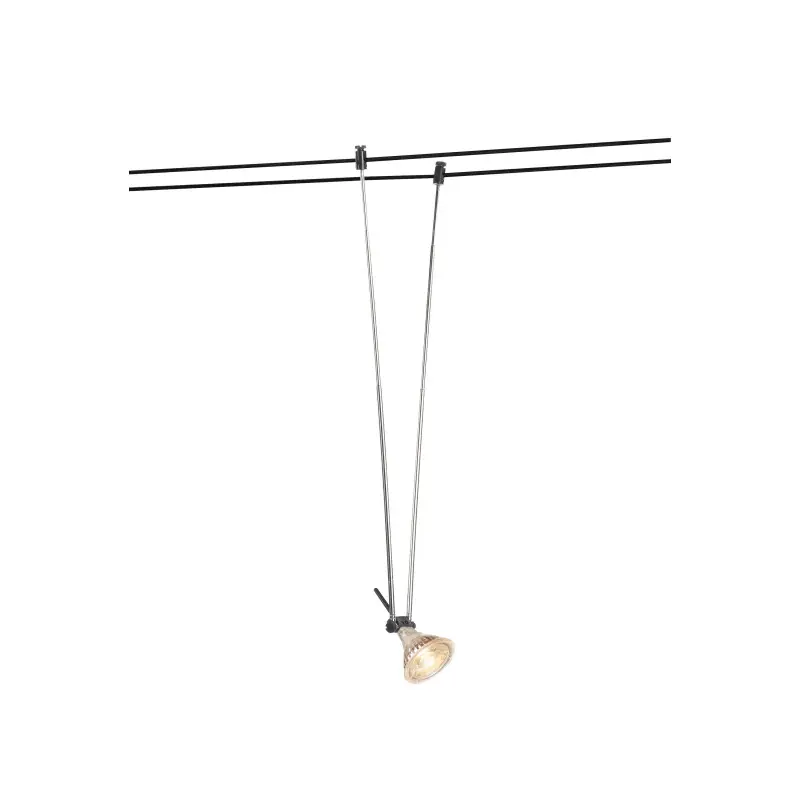 TELESKOP, spot pour câble tendu T.B.T. TENSEO intérieur, noir, GX5.3/QR-C51, 20W max