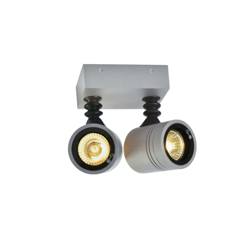MYRA, applique et plafonnier extérieur, double, gris, GU10/QPAR51, 2x 50W max, IP55