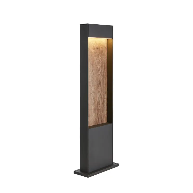 FLATT 65, borne extérieure, anthracite/imitation bois, LED, 9,7W, 3000K/4000K, IP65