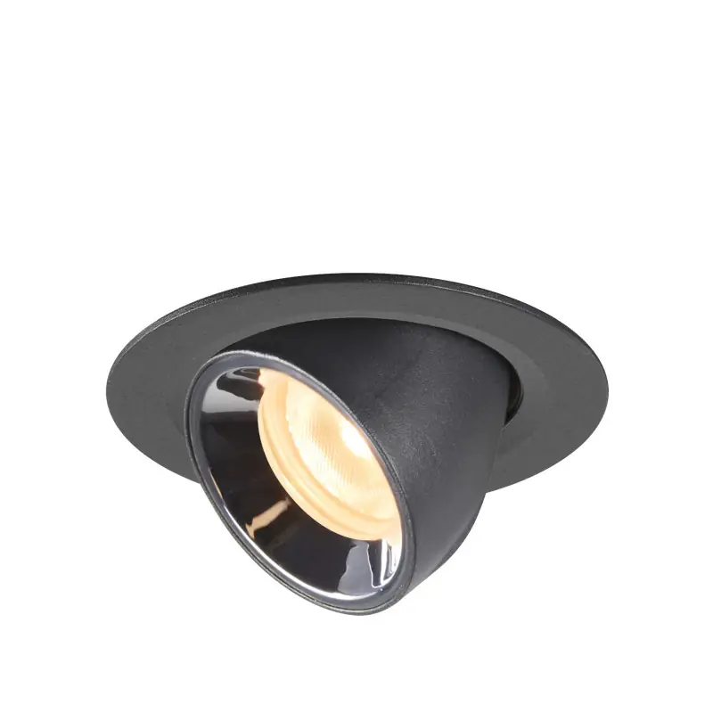 NUMINOS® GIMBLE XS, encastré de plafond intérieur, 20 deg , noir/chrome, LED, 7W, 3000K