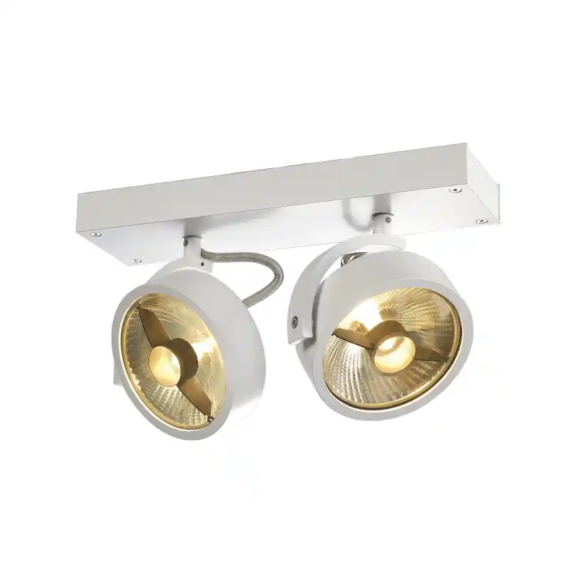KALU, applique et plafonnier intérieur, double, blanc mat, GU10/QPAR111, 2x 75W max