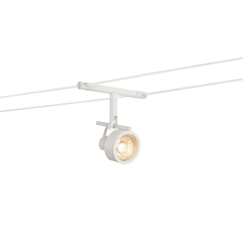 SALUNA, spot pour câble tendu T.B.T. TENSEO intérieur, blanc, GX5.3/QR-C51, 35W max