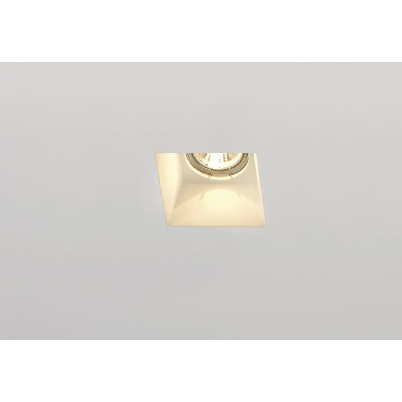PLASTRA, encastré de plafond intérieur, carré, blanc, GU10/QPAR51, 35W max, plâtre