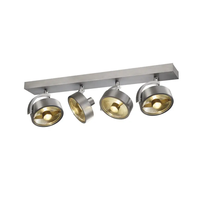 KALU, applique et plafonnier intérieur, quad, alu brossé, GU10/QPAR111, 4x 75W max