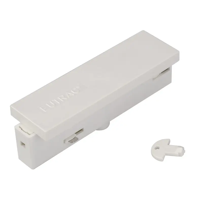 EUTRAC®, alimentation centrale, intérieur, pour rail 3 allumages en saillie, blanc