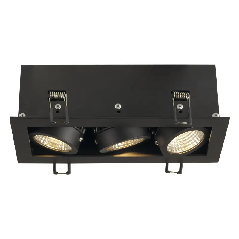 KADUX, encastré de plafond intérieur, triple, noir mat, LED, 20W, 3000K, variable