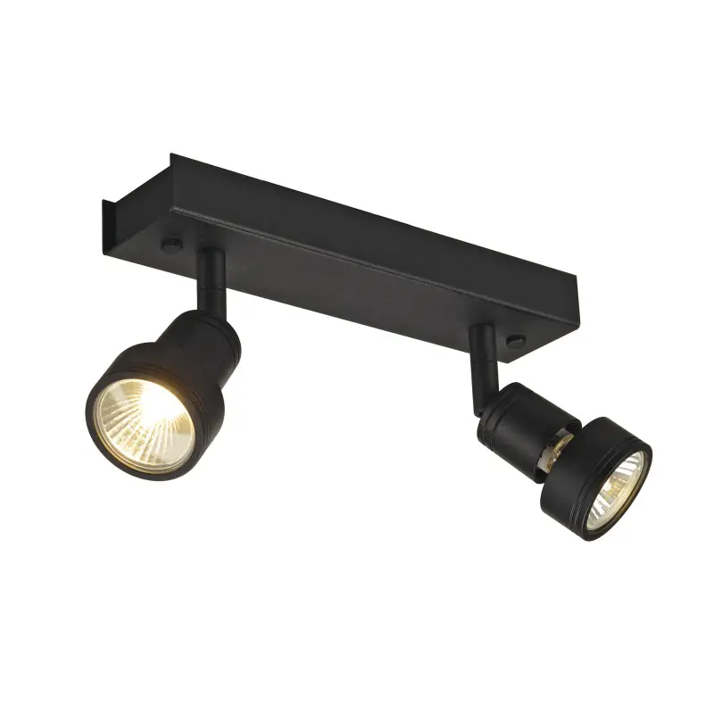 PURI, applique et plafonnier intérieur, double, noir mat, GU10/QPAR51, 2x 50W max