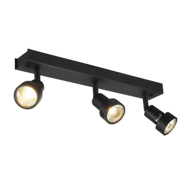 PURI, applique et plafonnier intérieur, triple, noir mat, GU10/QPAR51, 3x 50W max