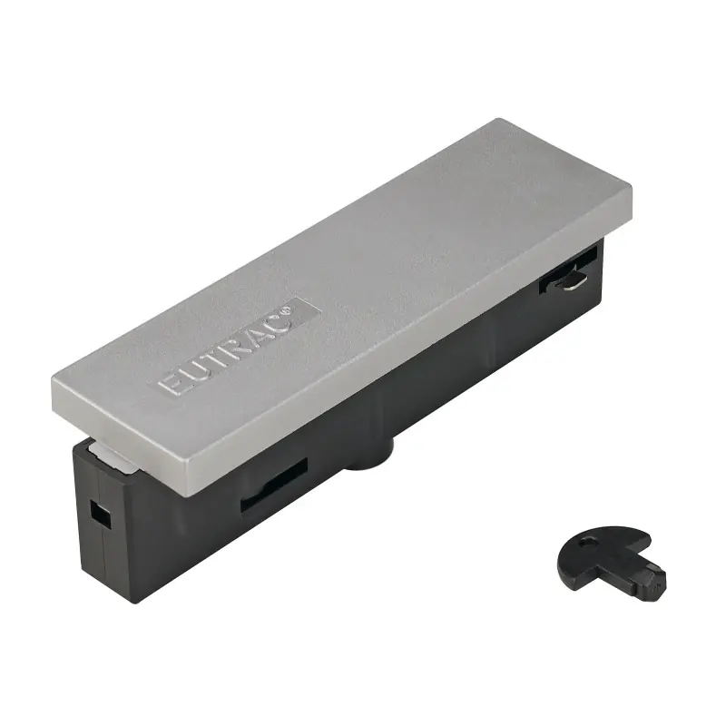 EUTRAC®, alimentation centrale, intérieur, pour rail 3 allumages en saillie, gris