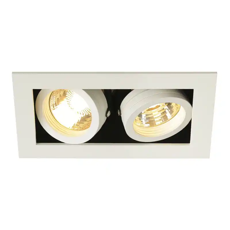 KADUX, encastré de plafond intérieur, double, blanc mat, GU10/QPAR51, 2x 50W max