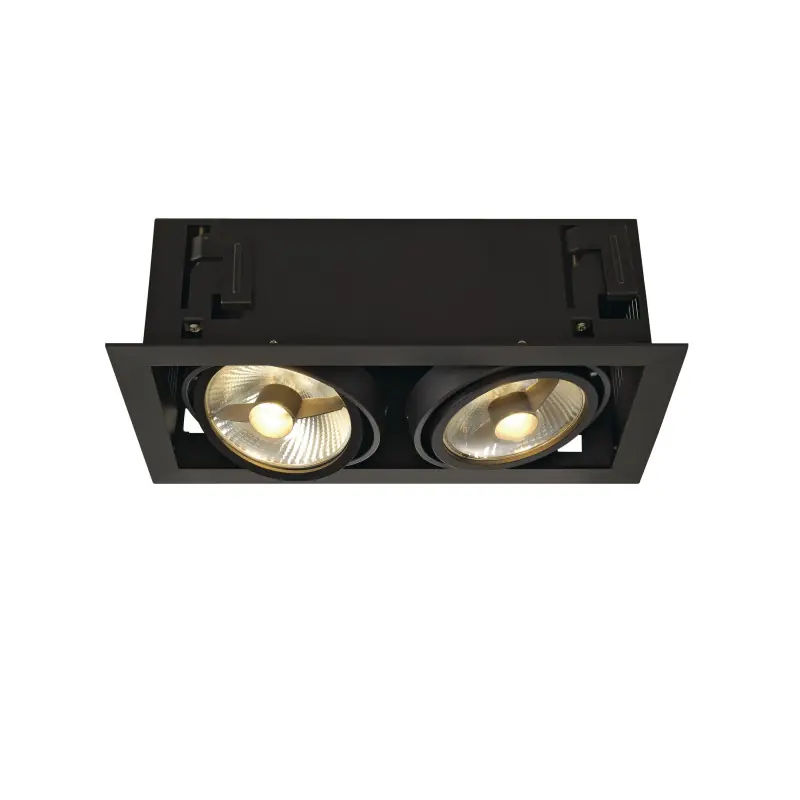 KADUX, encastré de plafond intérieur, double, noir mat, GU10/QPAR111, 2x 75W max
