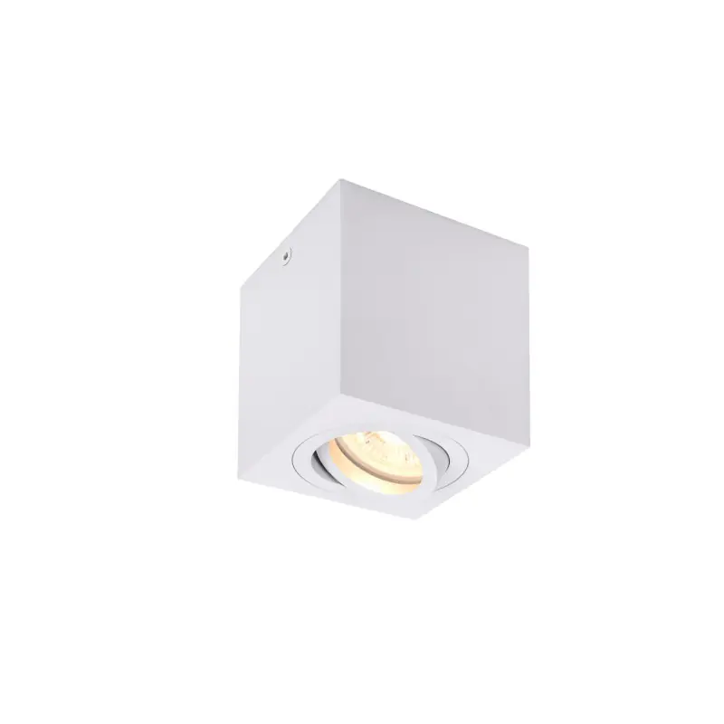 TRILEDO, plafonnier intérieur, simple, carré, blanc, GU10/LED GU10 51mm, 10W max