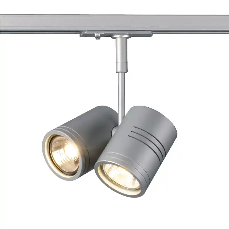 BIMA, spot pour rail 1 allumage intérieur, double, gris, GU10/QPAR51, 2x 50W max