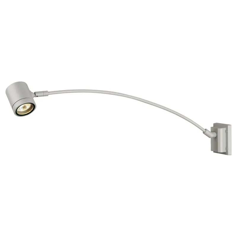 MYRA DISPLAY, spot sur tige extérieur, courbe, gris, GU10/QPAR51, 50W max, IP55