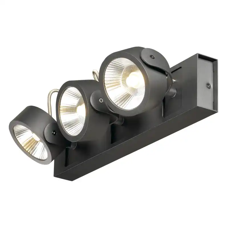 KALU, applique et plafonnier intérieur, triple, noir, LED, 47W, 3000K, variable