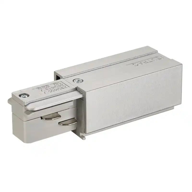 EUTRAC®, alimentation gauche, intérieur, pour rail 3 allumages en saillie, gris