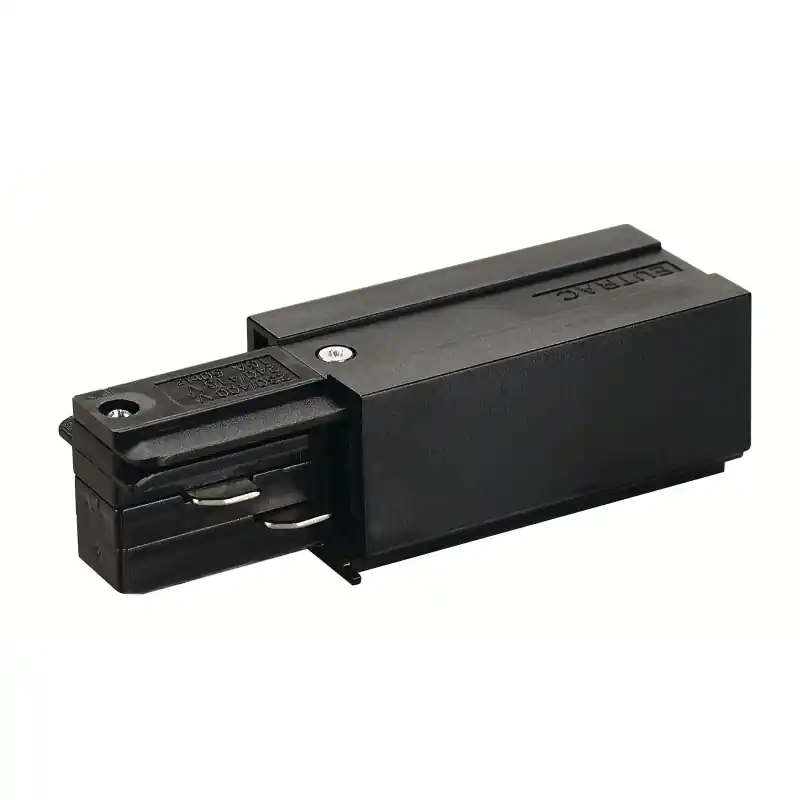 EUTRAC®, alimentation gauche, intérieur, pour rail 3 allumages en saillie, noir