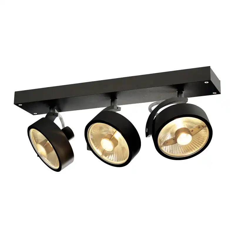 KALU, applique et plafonnier intérieur, triple, noir, GU10/QPAR111, 3x 75W max
